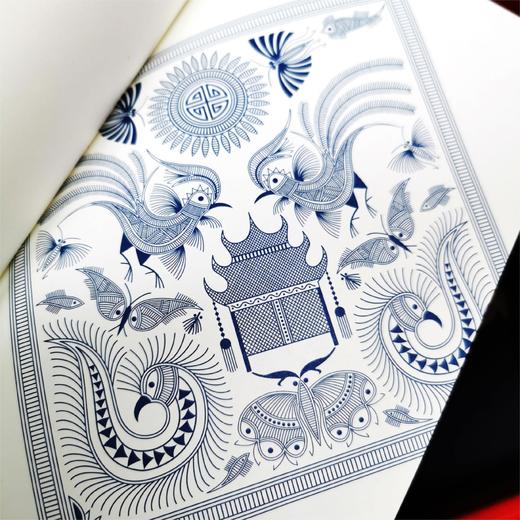 深山集市 绥江深蓝纹样学习硬皮笔记本 商品图2