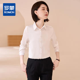 【高定款】罗蒙春秋女士长袖衬衫精致翻领商务通勤洋气质感缎面衬衣女