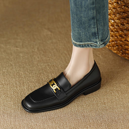 当季新款，平头真皮低跟小皮鞋SF-1072 商品图11