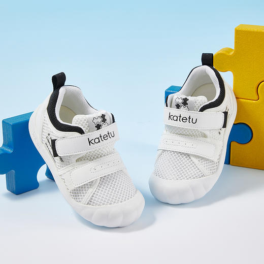 卡特兔喵喵鞋宝宝学步鞋2025秋季小白鞋网眼透气幼儿园室内鞋 商品图2