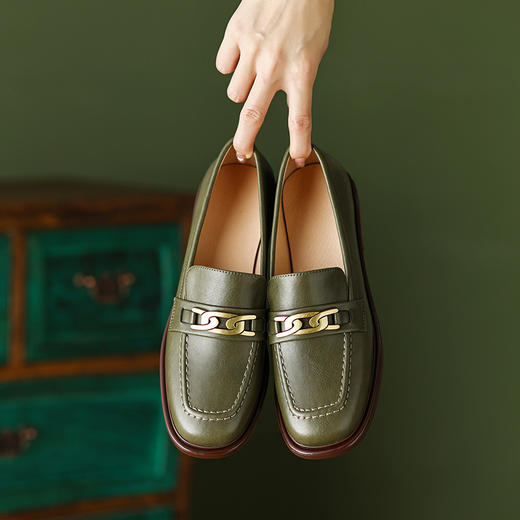 当季新款，平头真皮低跟小皮鞋SF-1072 商品图1