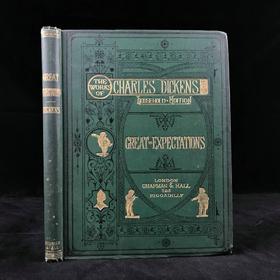 约19世纪后期 狄更斯《远大前程》 30幅插图 漆布精装16开