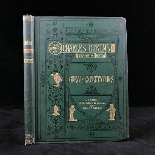 约19世纪后期 狄更斯《远大前程》 30幅插图 漆布精装16开 商品图0