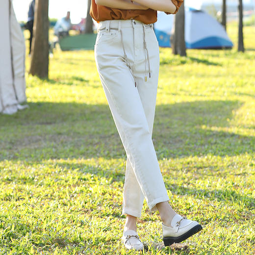 【内购 不退不换】四色老爹裤（配腰带）舒适休闲牛仔裤H231061458 商品图4