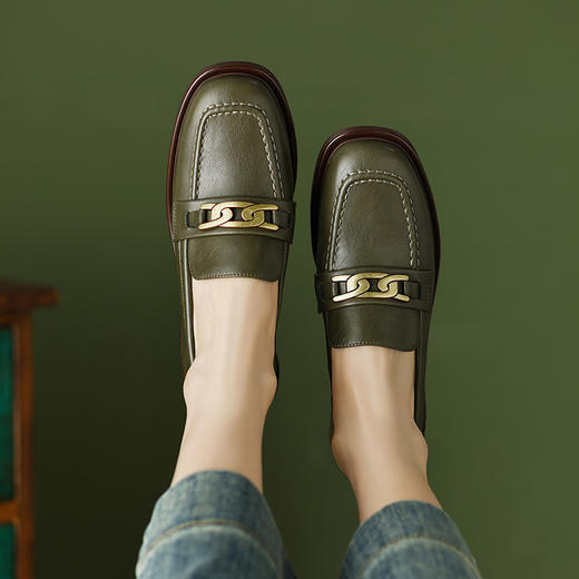 当季新款，平头真皮低跟小皮鞋SF-1072 商品图4