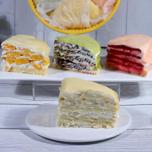 6寸四彩千层蛋糕（榴莲 芒果 草莓 红豆抹茶） 商品图1