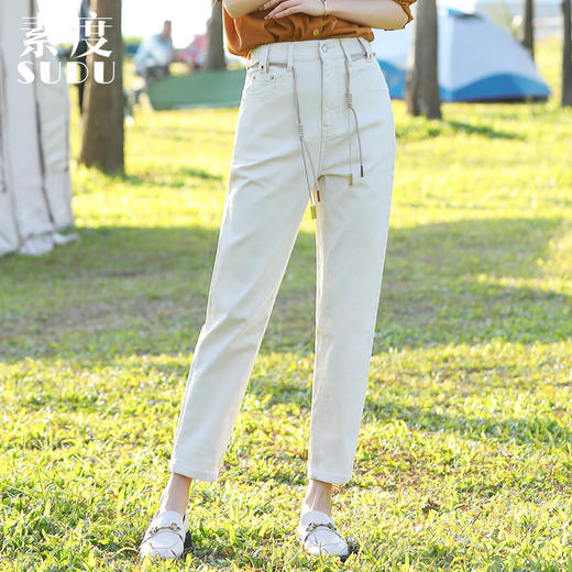 【内购 不退不换】四色老爹裤（配腰带）舒适休闲牛仔裤H231061458 商品图6