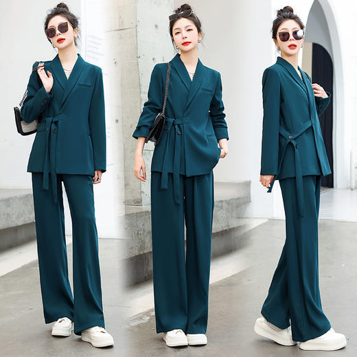 春装新款，套装宽松显瘦外套西装阔腿裤两件套HR-MYL2308-1 商品图1