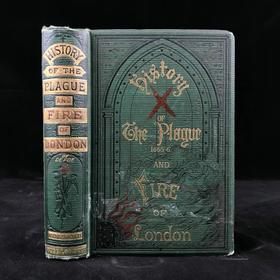 约19世纪后期 笛福《大疫年日记》 克鲁克香克4幅插图 漆布精装32开