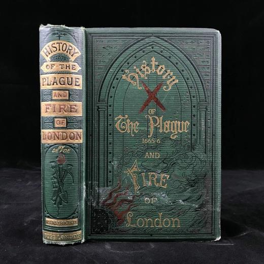 约19世纪后期 笛福《大疫年日记》 克鲁克香克4幅插图 漆布精装32开 商品图0