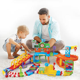 1-5岁 | VTech伟易达 豪华版电动火车站轨道小火车儿童电动赛车汽车玩具套装男孩 1-5岁