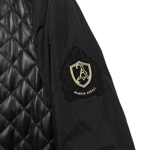 Marco Azzali 黑色翻领拉链皮衣 L3907200 商品图2