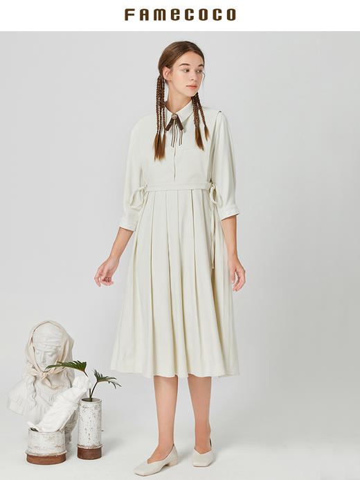 famecoco范可儿优雅连衣裙两件套早秋气质高腰显瘦衬衫裙通勤F211FA116 商品图3