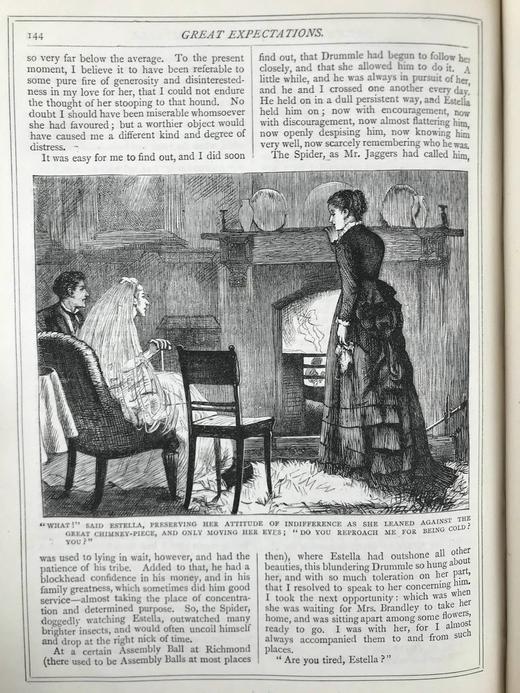 约19世纪后期 狄更斯《远大前程》 30幅插图 漆布精装16开 商品图4