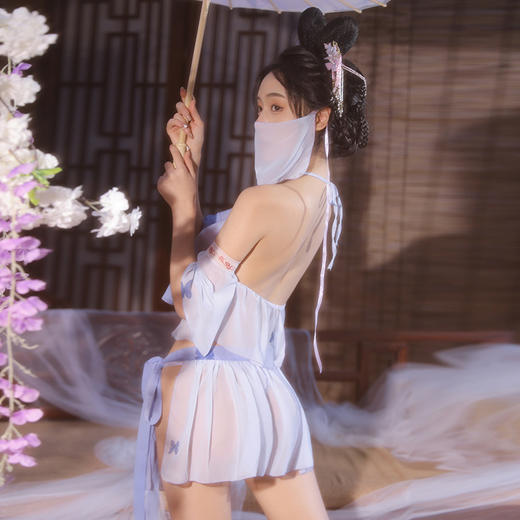 【情趣内衣 古风款！！】霏慕 系带雪纺古风分体套装紫色精灵套装6882 商品图5