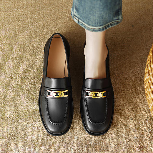 当季新款，平头真皮低跟小皮鞋SF-1072 商品图6