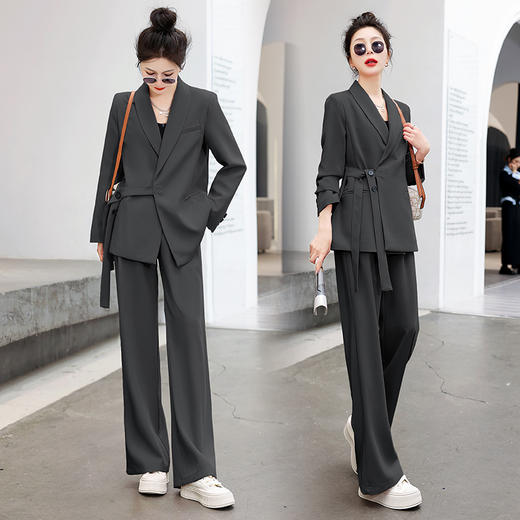 春装新款，套装宽松显瘦外套西装阔腿裤两件套HR-MYL2308-1 商品图7