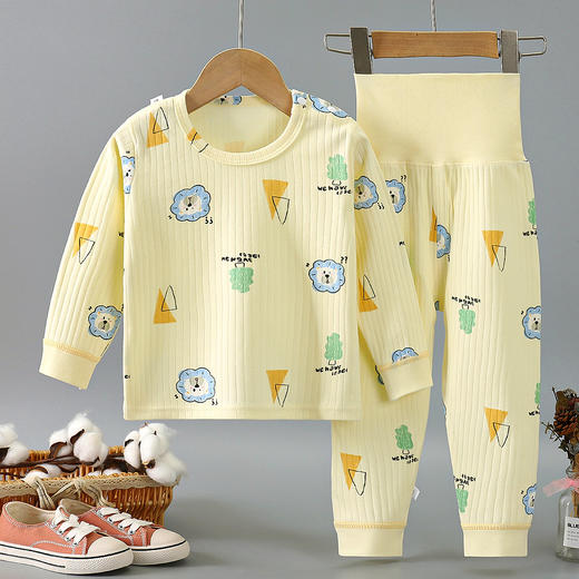 【宝宝纯棉舒适高腰套装】儿童春秋套装宝宝高腰护肚秋衣秋裤婴幼儿精梳棉家居服 商品图5