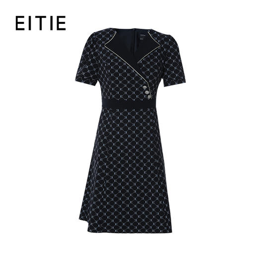 EITIE爱特爱春季新款气质优雅小翻领显瘦连衣裙7307035 商品图5