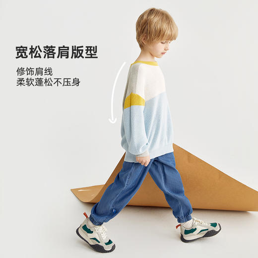 【咕噜日记】春季新款【软糯顺滑 不易起球】气质撞色圆领毛衣PCMY2313 商品图1