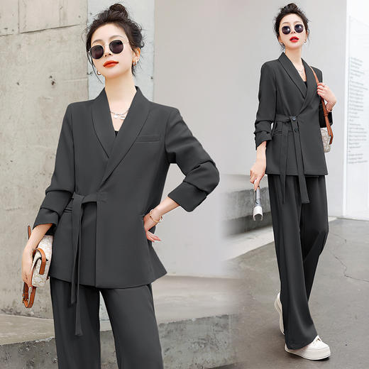 春装新款，套装宽松显瘦外套西装阔腿裤两件套HR-MYL2308-1 商品图8