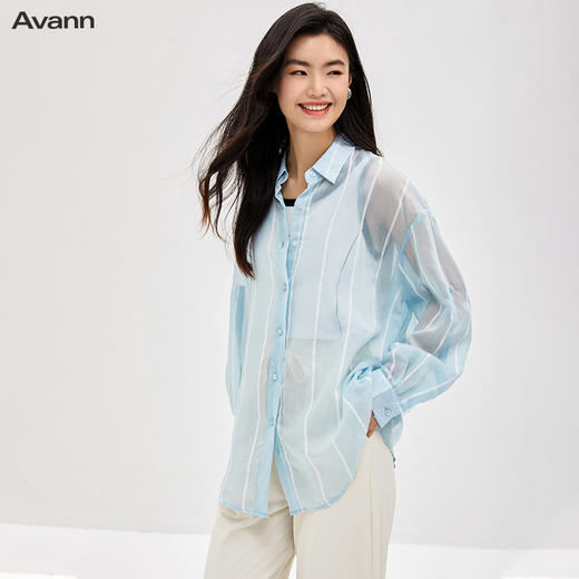 Avann条纹两穿天丝衬衫2310 商品图6