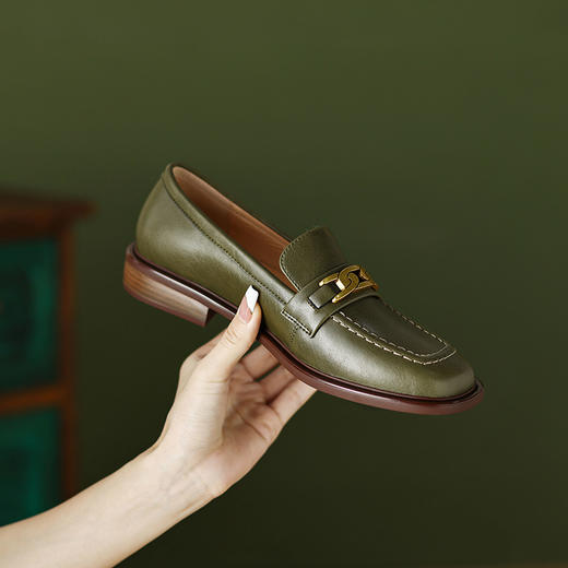 当季新款，平头真皮低跟小皮鞋SF-1072 商品图0