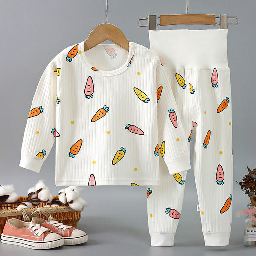 【宝宝纯棉舒适高腰套装】儿童春秋套装宝宝高腰护肚秋衣秋裤婴幼儿精梳棉家居服 商品图8