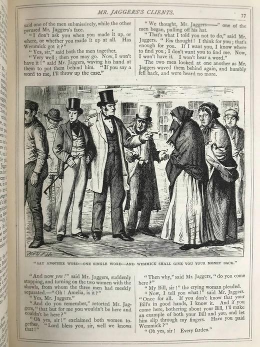 约19世纪后期 狄更斯《远大前程》 30幅插图 漆布精装16开 商品图11