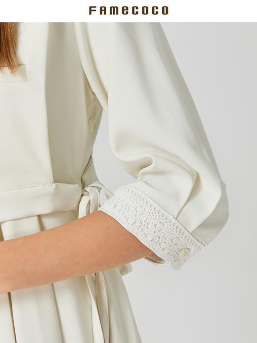 famecoco范可儿优雅连衣裙两件套早秋气质高腰显瘦衬衫裙通勤F211FA116 商品图2