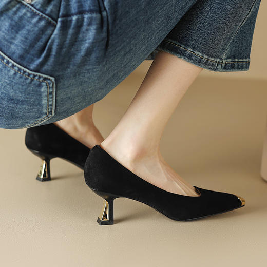 优雅百搭，防撞铁头设计款里外全皮舒适度超高高跟鞋DB-MJ5553 商品图11