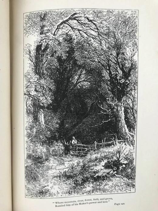 约19世纪后期 威廉·珂柏诗集 约6幅插图 全真皮精装36开 商品图8