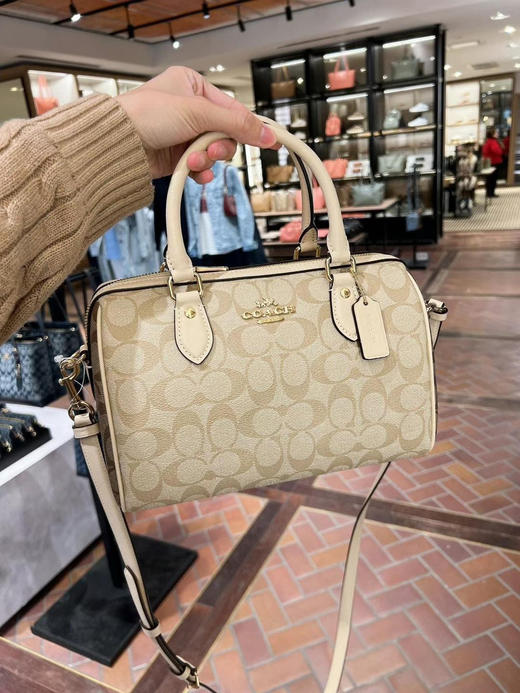 🇺🇸1650包邮！奶茶色拼色老花😍Coach Rowan新版波士顿包 商品图0