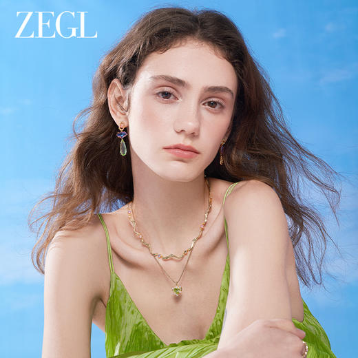 ZEGL设计师早春调色盘系列双层叠戴爱心项链女轻奢小众锁骨链配饰 商品图4
