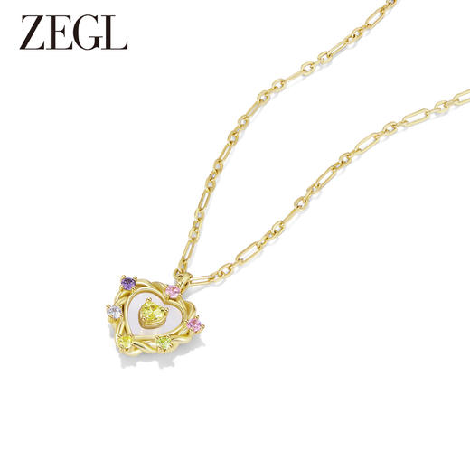 ZEGL设计师早春调色盘系列彩色爱心项链女款轻奢小众设计感锁骨链 商品图1