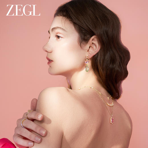 ZEGL设计师早春调色盘系列双层叠戴几何皓石项链女轻奢小众锁骨链 商品图1