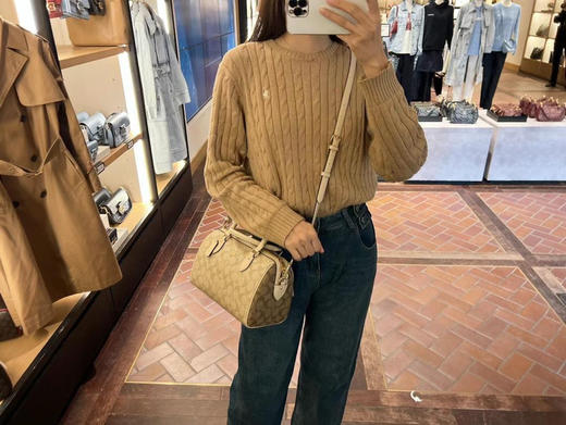 🇺🇸1650包邮！奶茶色拼色老花😍Coach Rowan新版波士顿包 商品图5