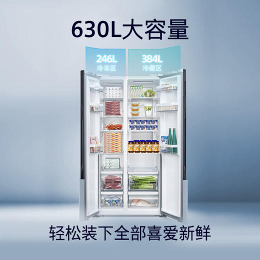 西门子（SIEMENS）630升家用大容量对开门变频恒鲜冰箱双开门 精准控温 风冷无霜 独立双循环 KA98NV143C 商品图1