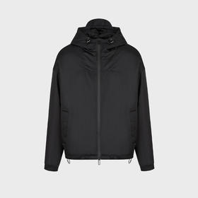 EMPORIO ARMANI 阿玛尼 男士尼龙全拉链防水连帽棉服 黑色 3R1BD1 1NRYZ 0999