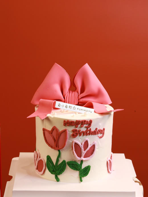 手绘郁金香翻糖蝴蝶结（4寸适合1-3人） 商品图2