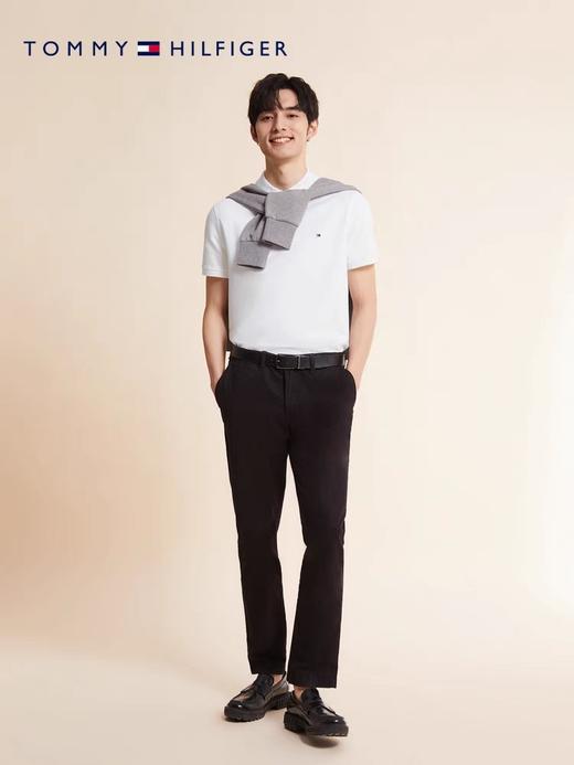 TOMMY HILFIGER   23新款春夏男装丝光棉撞色提花门襟翻领短袖POLO衫30768 商品图1