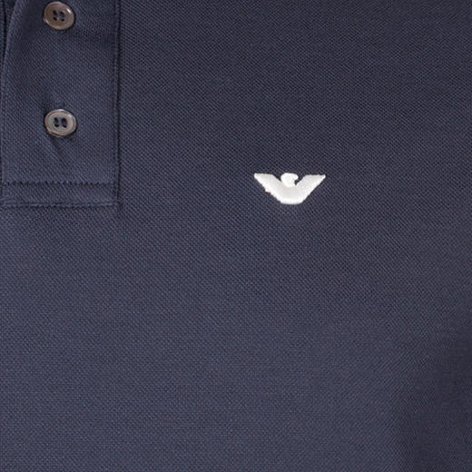 EMPORIO ARMANI 阿玛尼 男士棉质刺绣徽标短袖POLO衫 蓝色 3R1FC0 1JTKZ 0931 商品图2