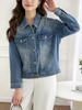 【熙世界】熙世界牛仔外套女ins潮2024春秋款珠片刺绣休闲复古bf风夹克上衣 商品缩略图1