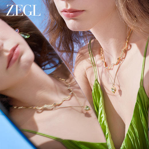 ZEGL设计师早春调色盘系列双层叠戴爱心项链女轻奢小众锁骨链配饰 商品图3