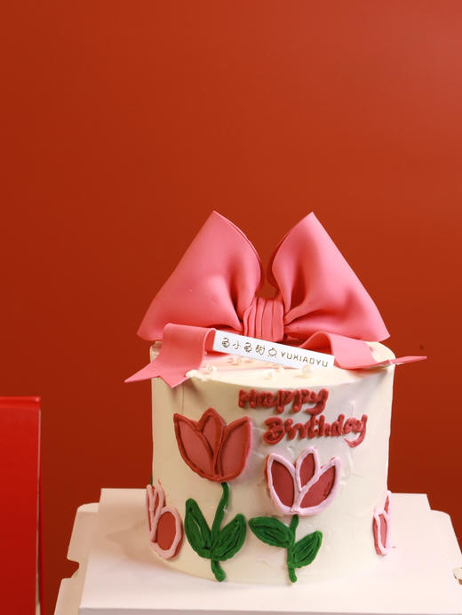 手绘郁金香翻糖蝴蝶结（4寸适合1-3人） 商品图3