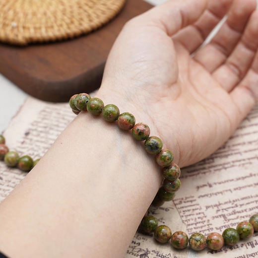 花绿石8mm珠料意卡米诺手串念珠单颗珠子散珠半成品 商品图3