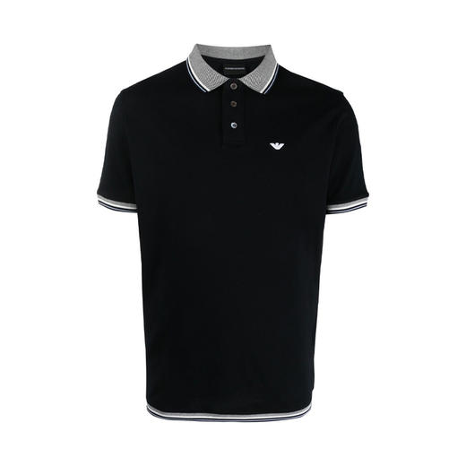 EMPORIO ARMANI 阿玛尼 男士棉质刺绣徽标短袖POLO衫 深蓝色 3R1FC0 1JTKZ 0920 商品图0