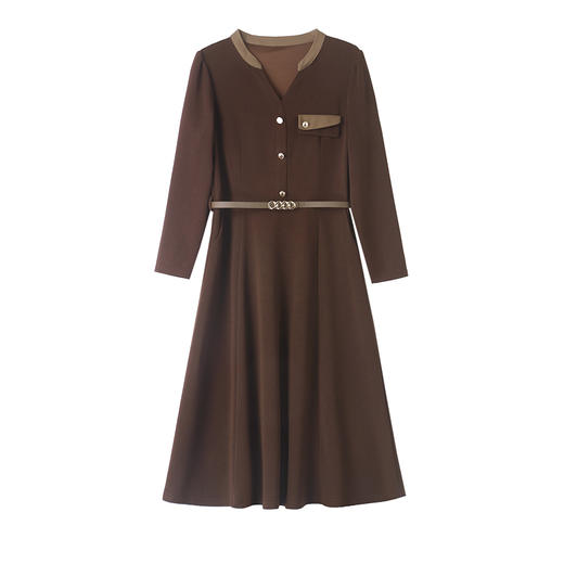 时尚修身，V领修身显瘦连衣裙（配腰带）HR-LEYX8902-1 商品图9