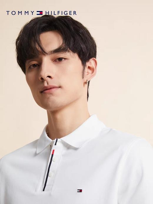 TOMMY HILFIGER   23新款春夏男装丝光棉撞色提花门襟翻领短袖POLO衫30768 商品图3