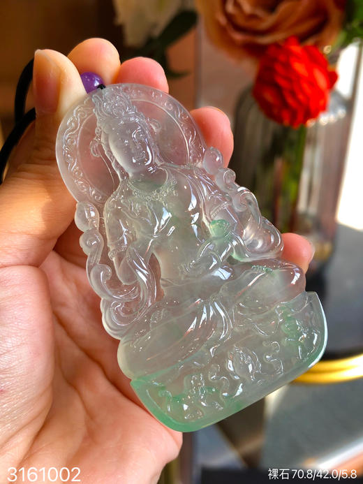 玻璃飘翠观音裸石【3161002】具体价格微信咨询 商品图2